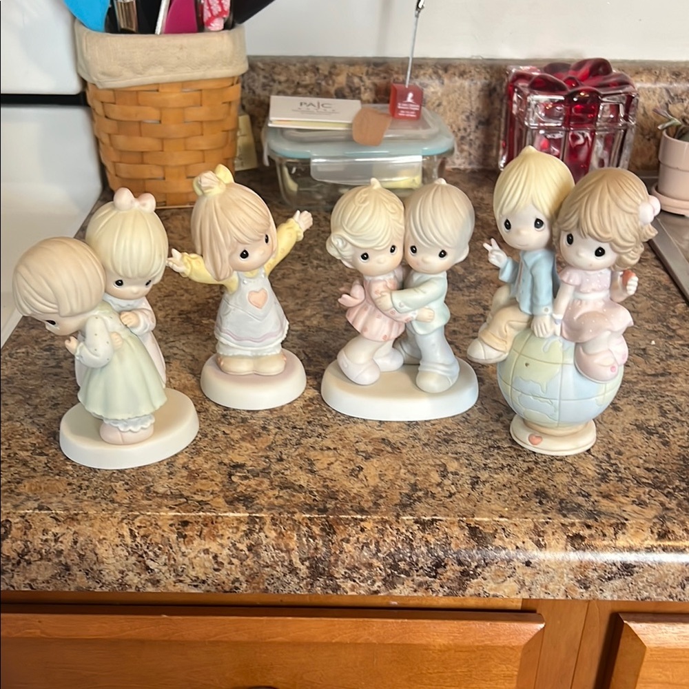 4 Precious Moments 1 w/original $45 JCP tag, 2 Samuel Butcher, excellent